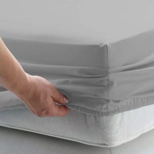 Однотонне простирадло на резинці Light grey