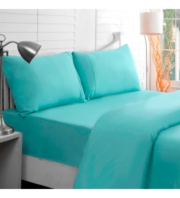 Однотонне простирадло на резинці Turquoise