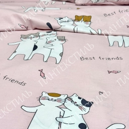 Тканина бязь на метраж «Best Friends» (100% бавовна)  - 220см